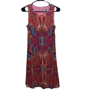 NWT Anne Klein dress size 4 hot pink lined shift dress